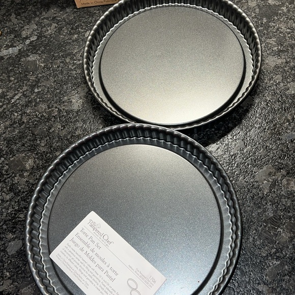 PAMPERED CHEF Torte pan set. New n box. Fluted sides. Make layered cakes. Tart - Picture 5 of 6